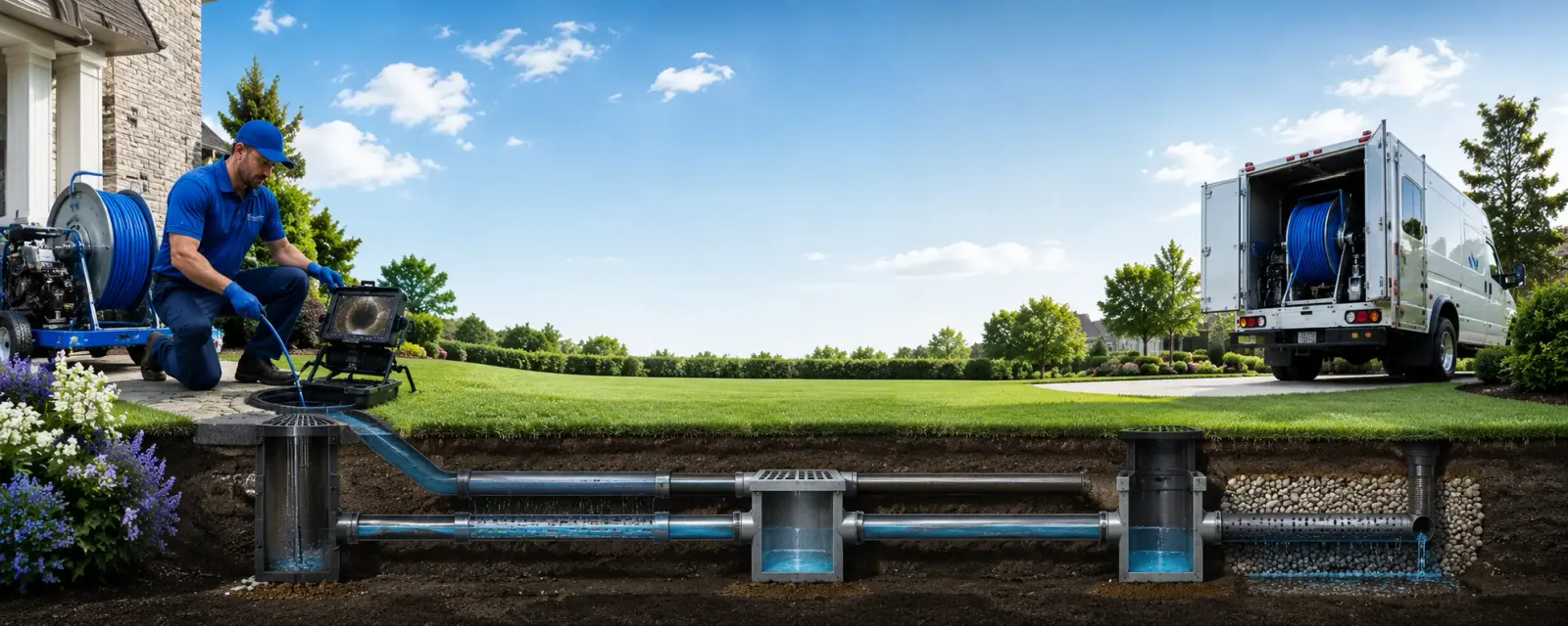 Outdoor drain cleaning information for Rowena, TX